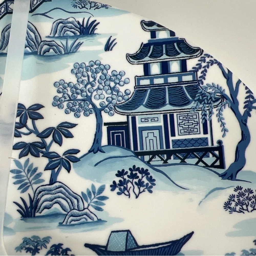 Shabby Chic Melamine Chinoiserie Dinner Plates Blue Willow 11